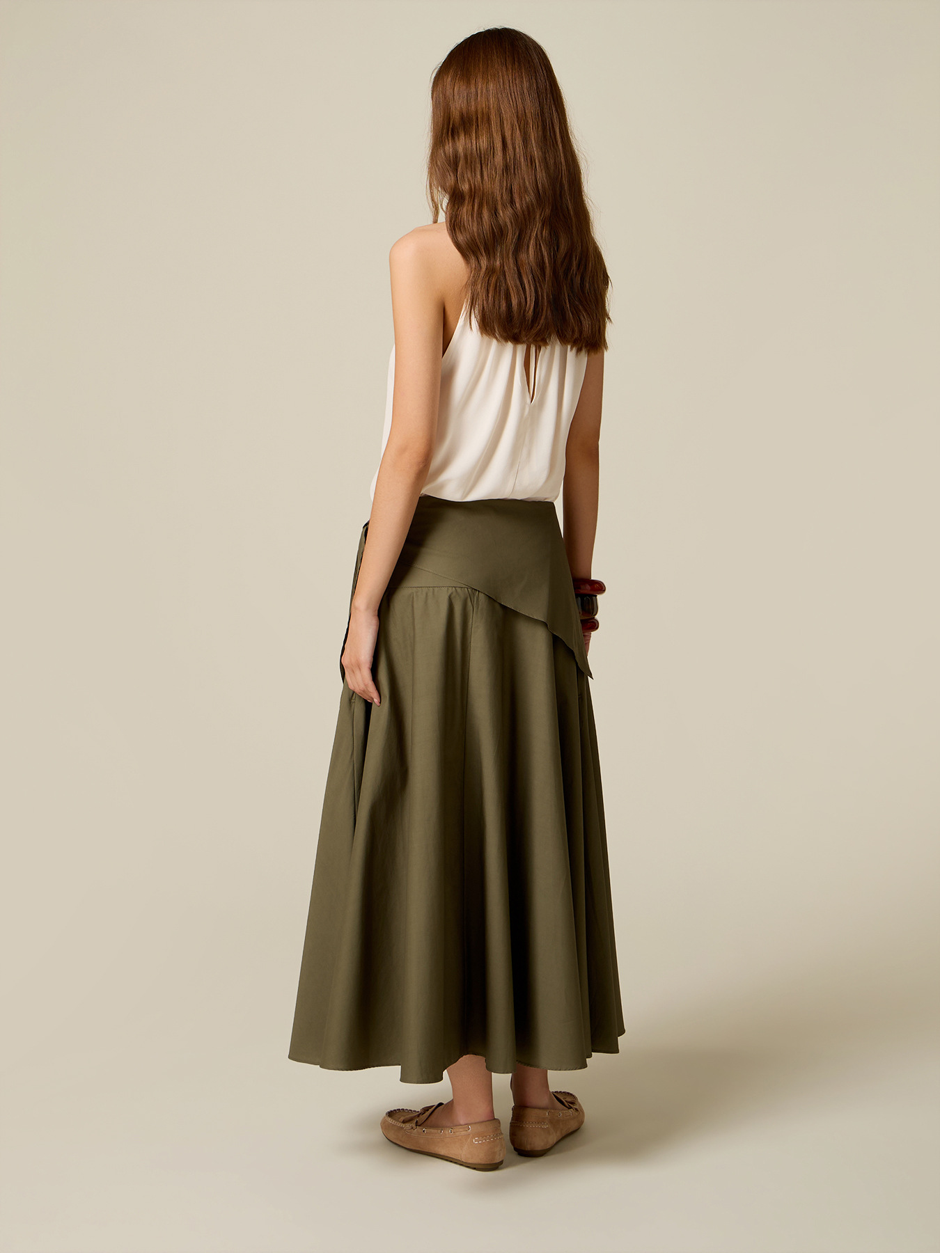 A-line poplin skirt with knot image number 1