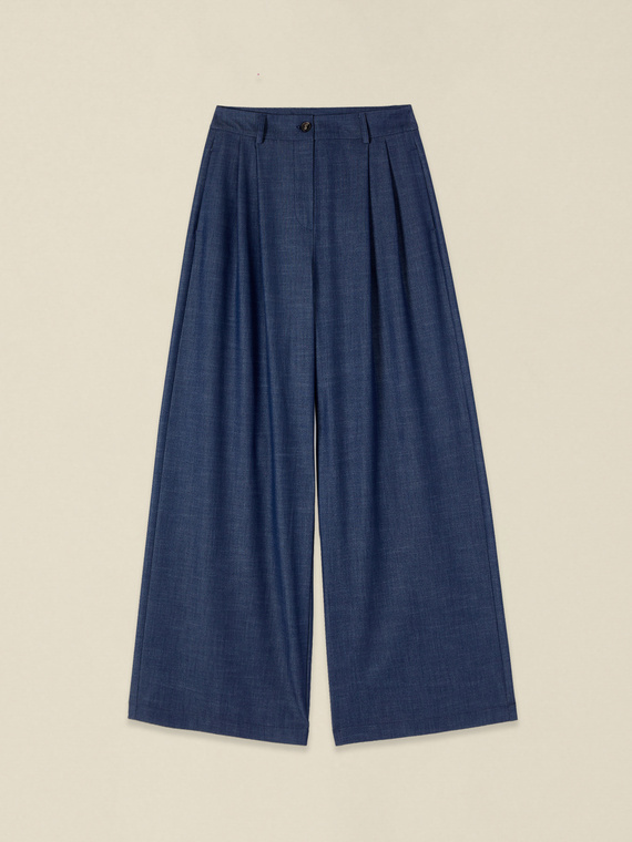 Palazzo-Hose in Denim-Optik