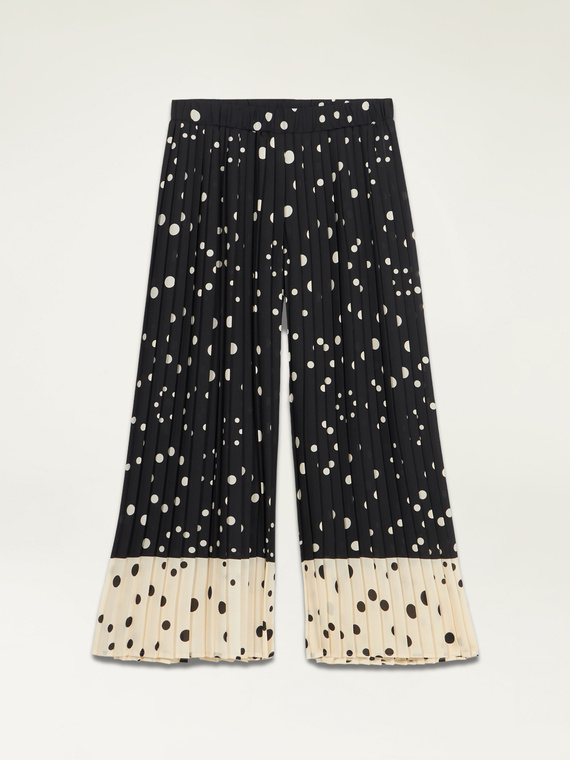 Patterned cropped pleated trousers