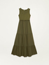 Long dual fabric dress image number 4