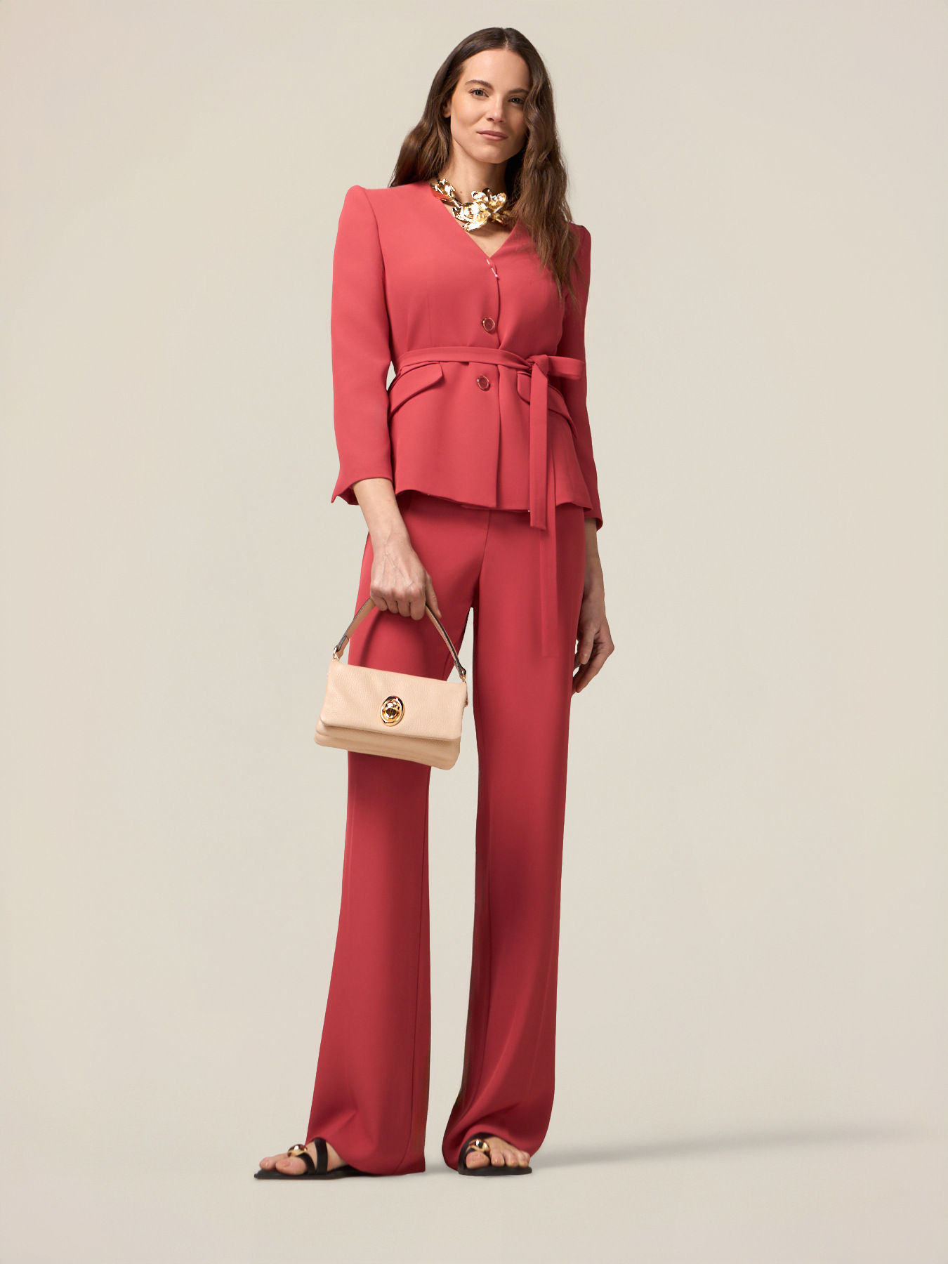 Pantaloni palazzo in tessuto fluido image number 0