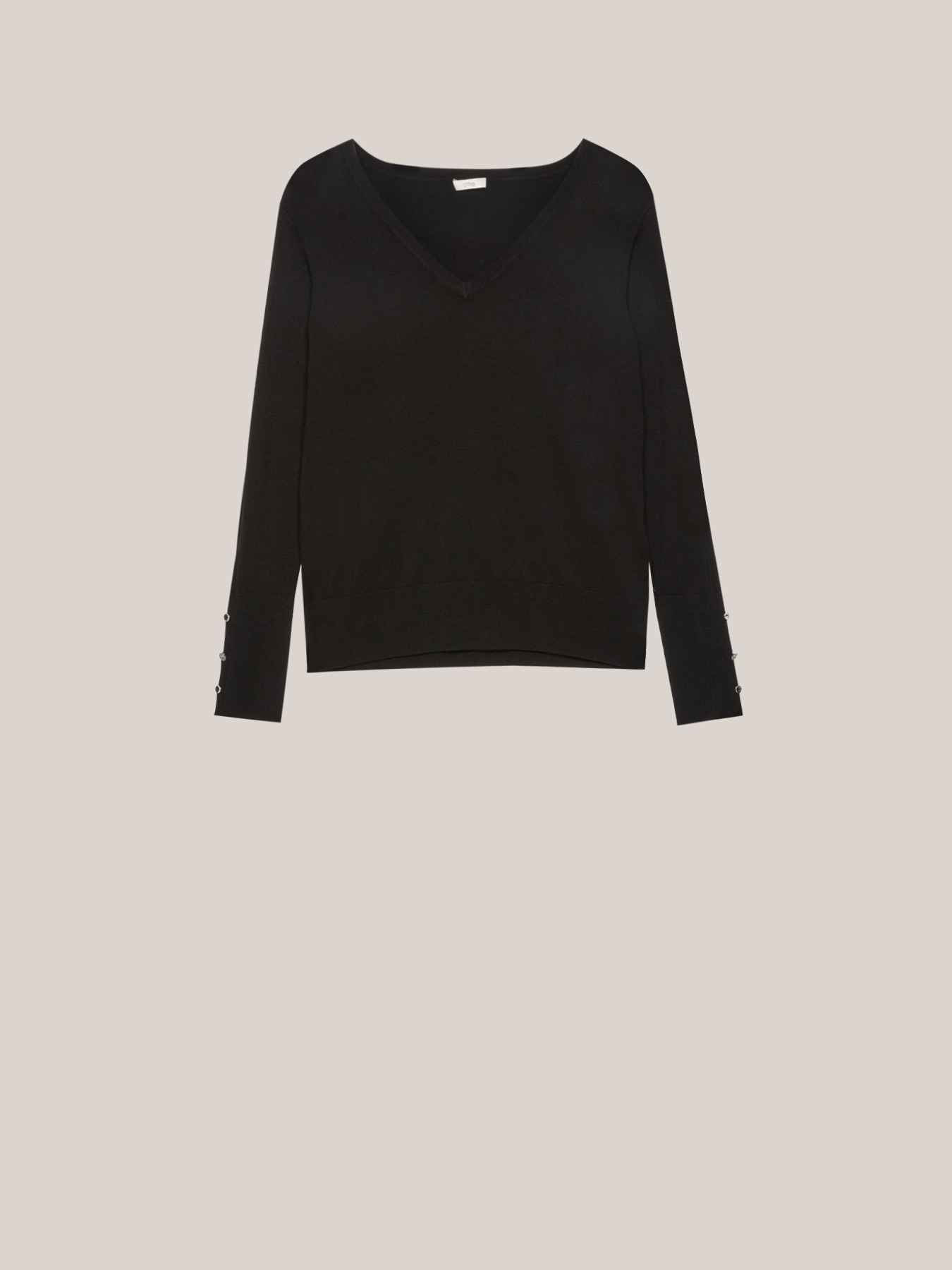 V-neck sweater with buttons at the cuffs image number 3