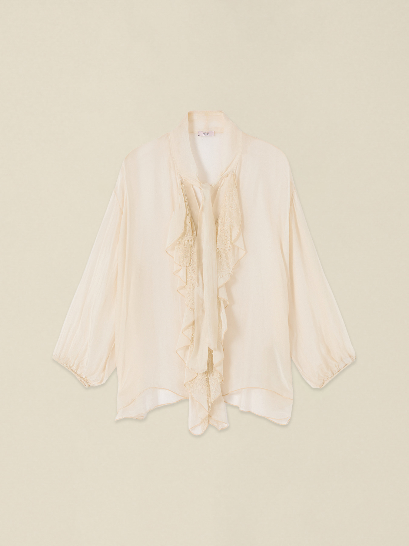 Chemise en voile m&eacute;lang&eacute; soie &agrave; volants image number 3