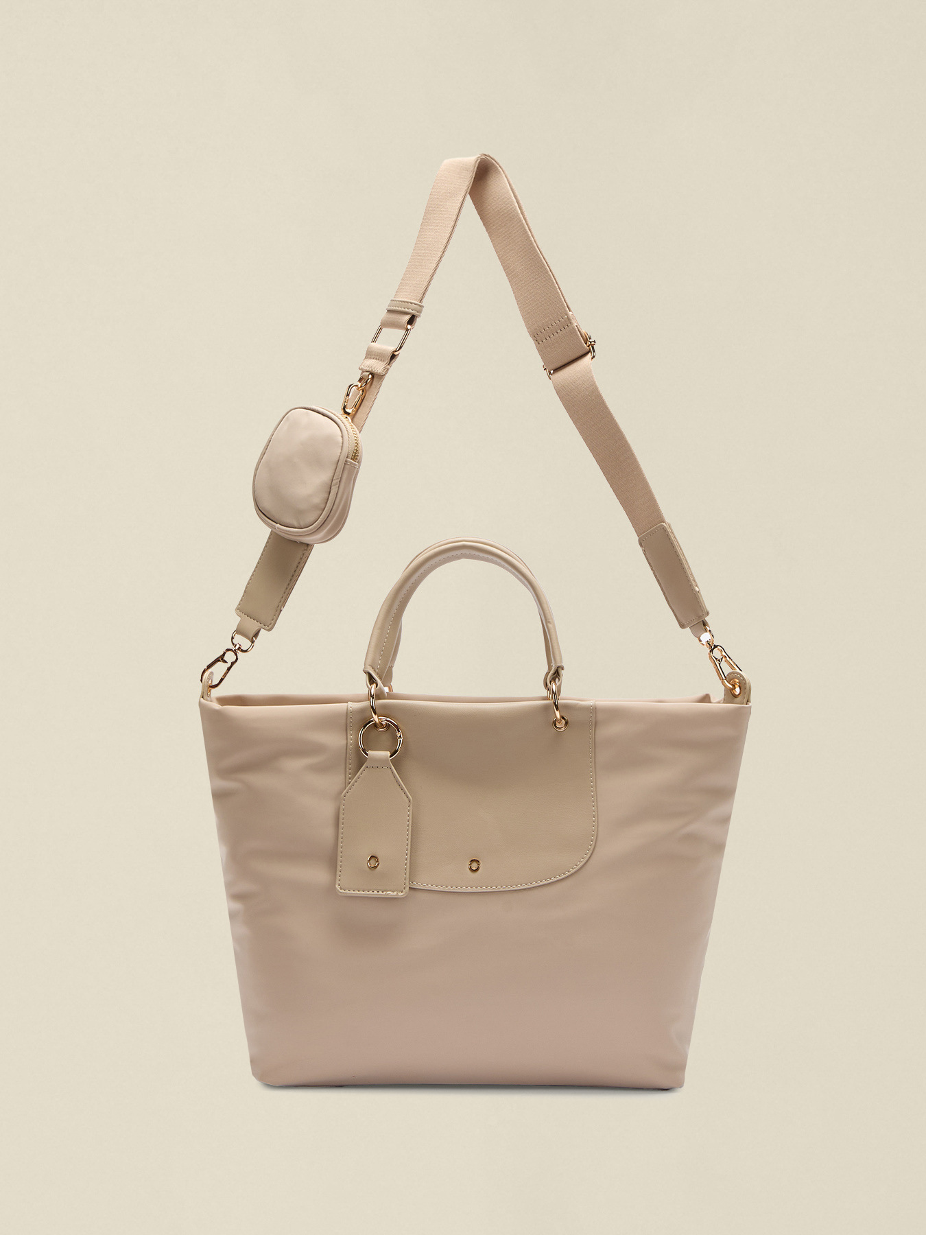 Sac cabas en nylon avec poche frontale image number 1