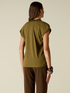 T-shirt bimaterica scollo a V image number 1