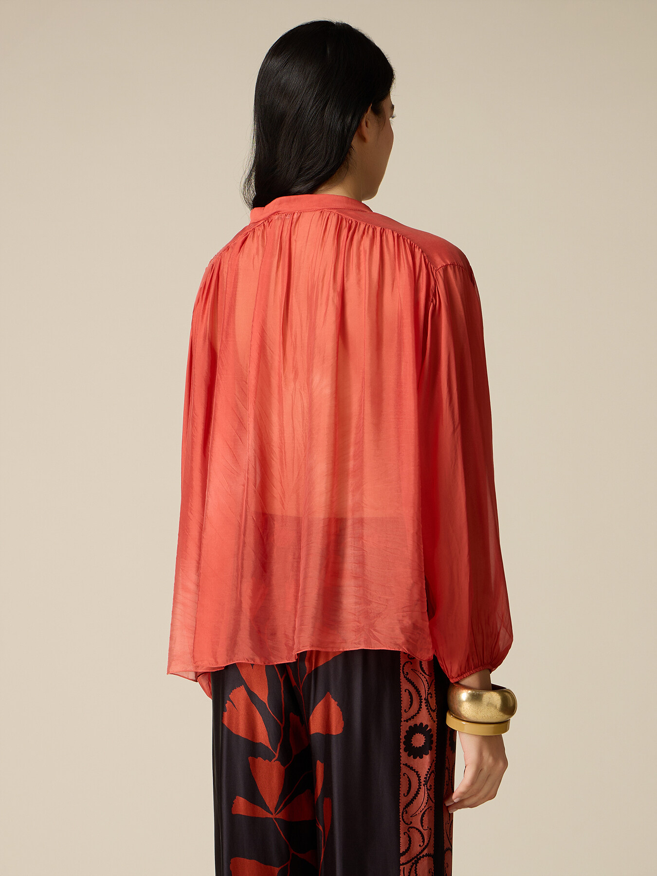 Silk and viscose voile blouse image number 1