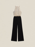 Two-material jumpsuit with sequin top image number 4