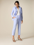 Cropped pants in cr&ecirc;pe fabric image number 0