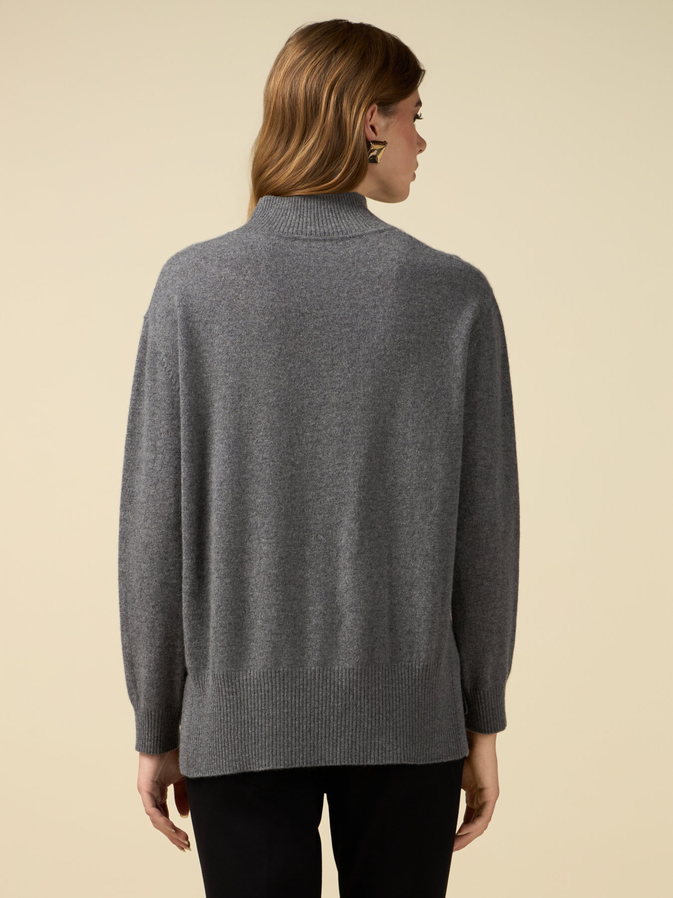 Pure cashmere funnel neck sweater image number 1