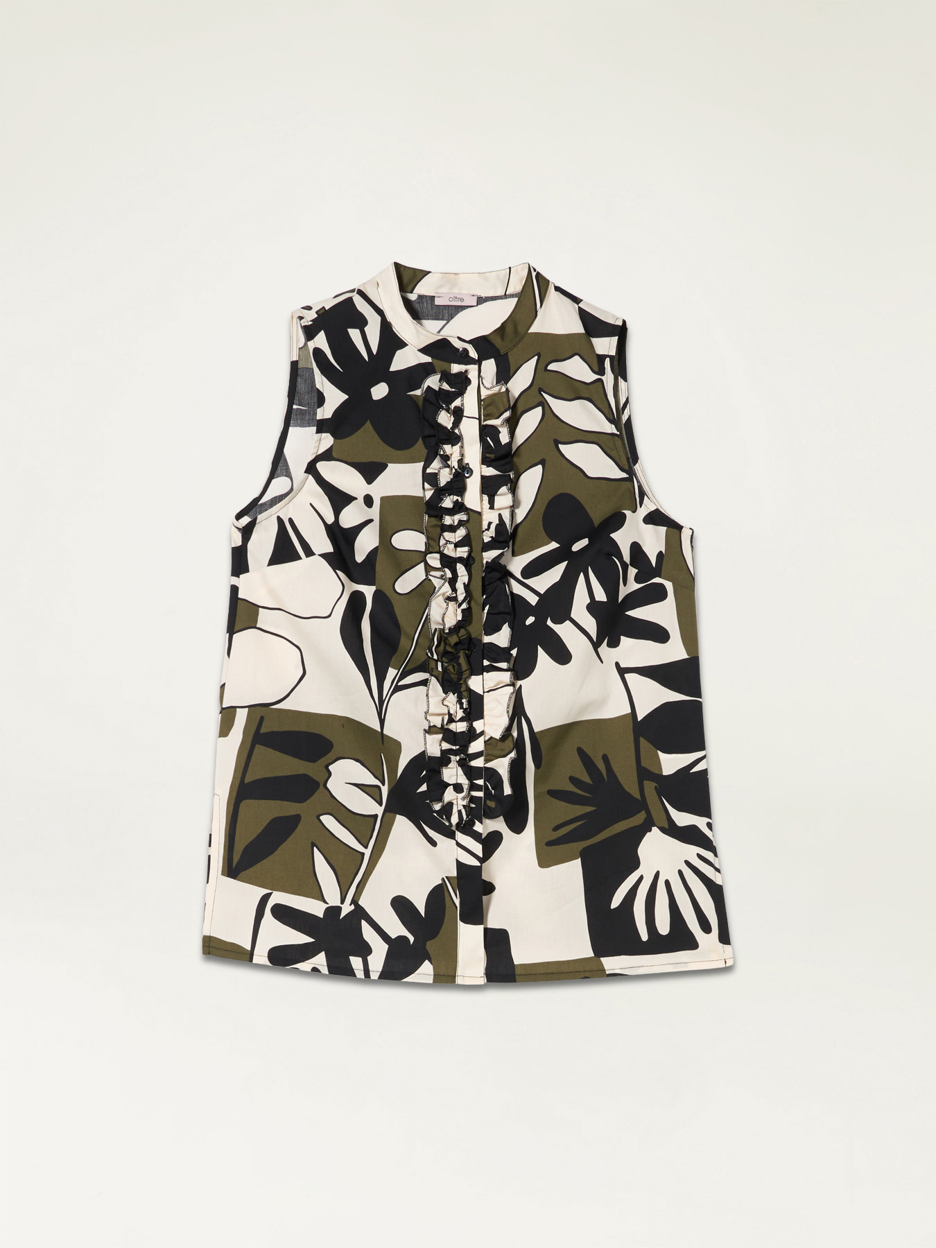 Camicia senza maniche con rouche image number 3