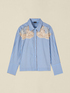 Camicia a righe con inserti in pizzo image number 3