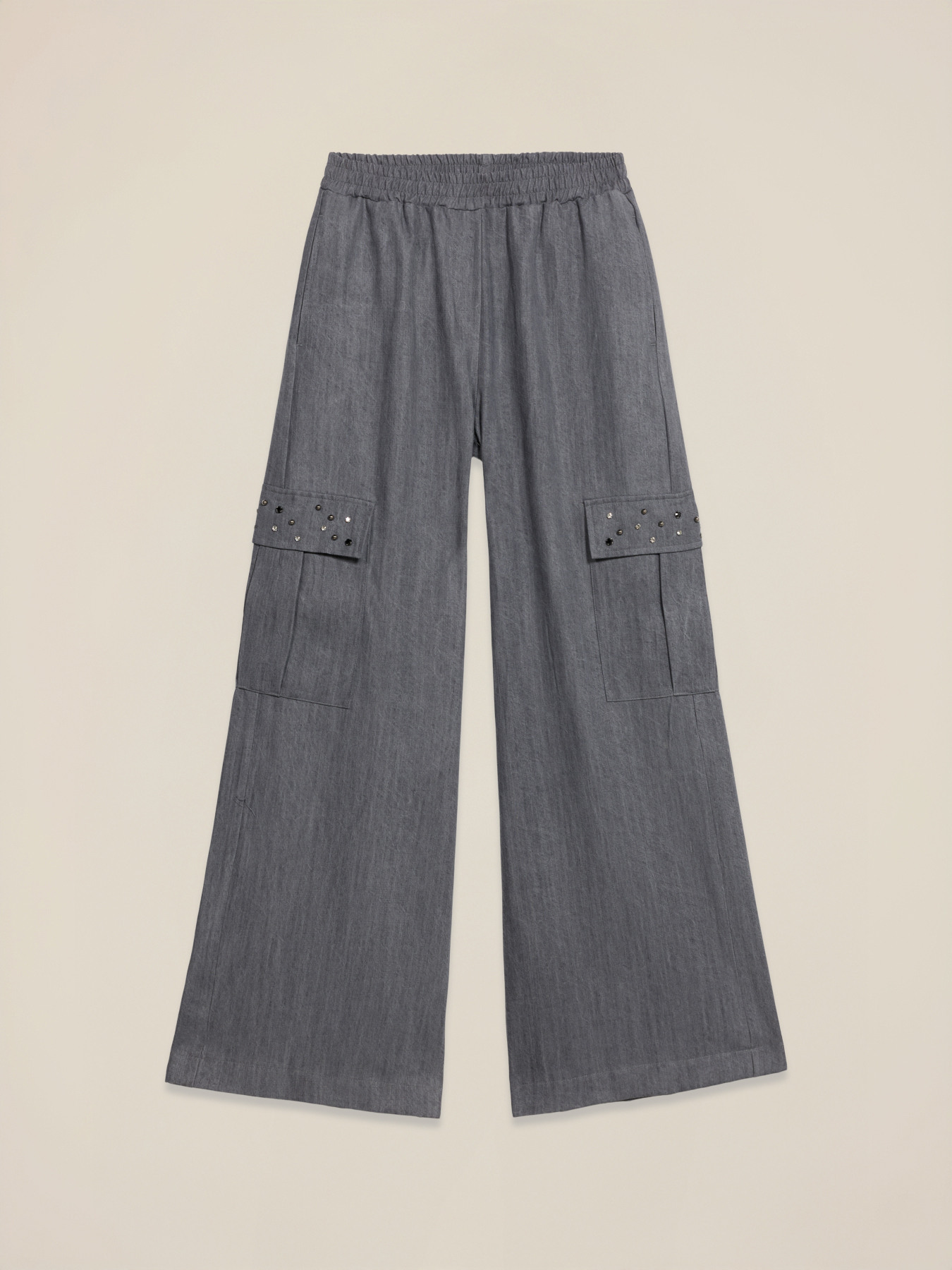 Tencel cargo pants with stones image number 4