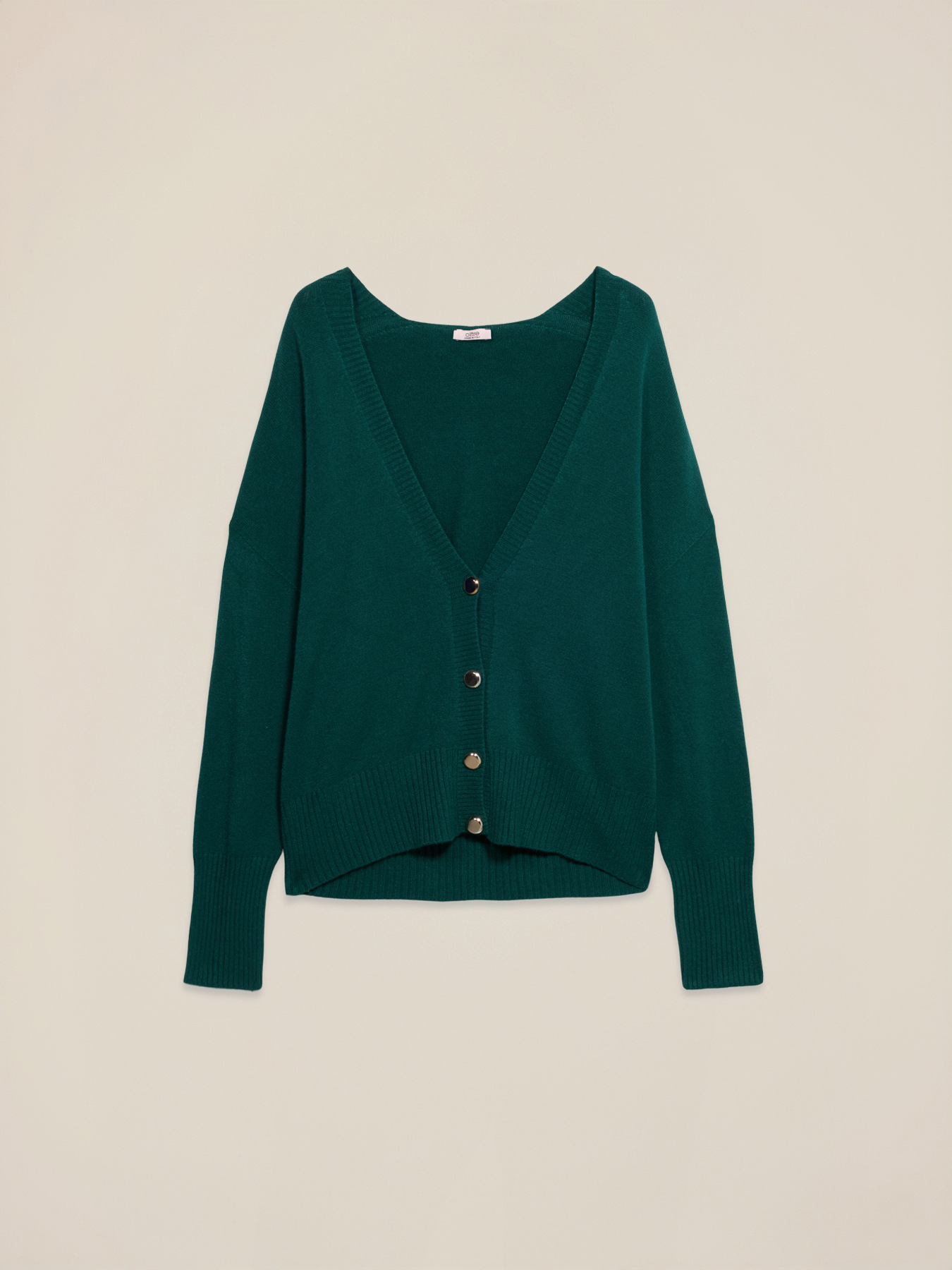 Cardigan col V avec boutons dor&eacute;s image number 3