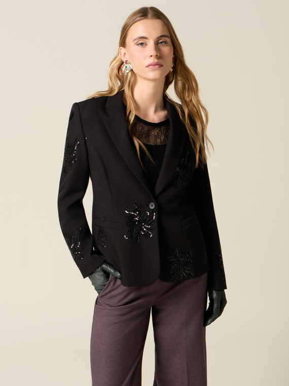 Blazer with sequin embroidery