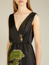 Langes Kleid aus gemustertem Satin image number 2