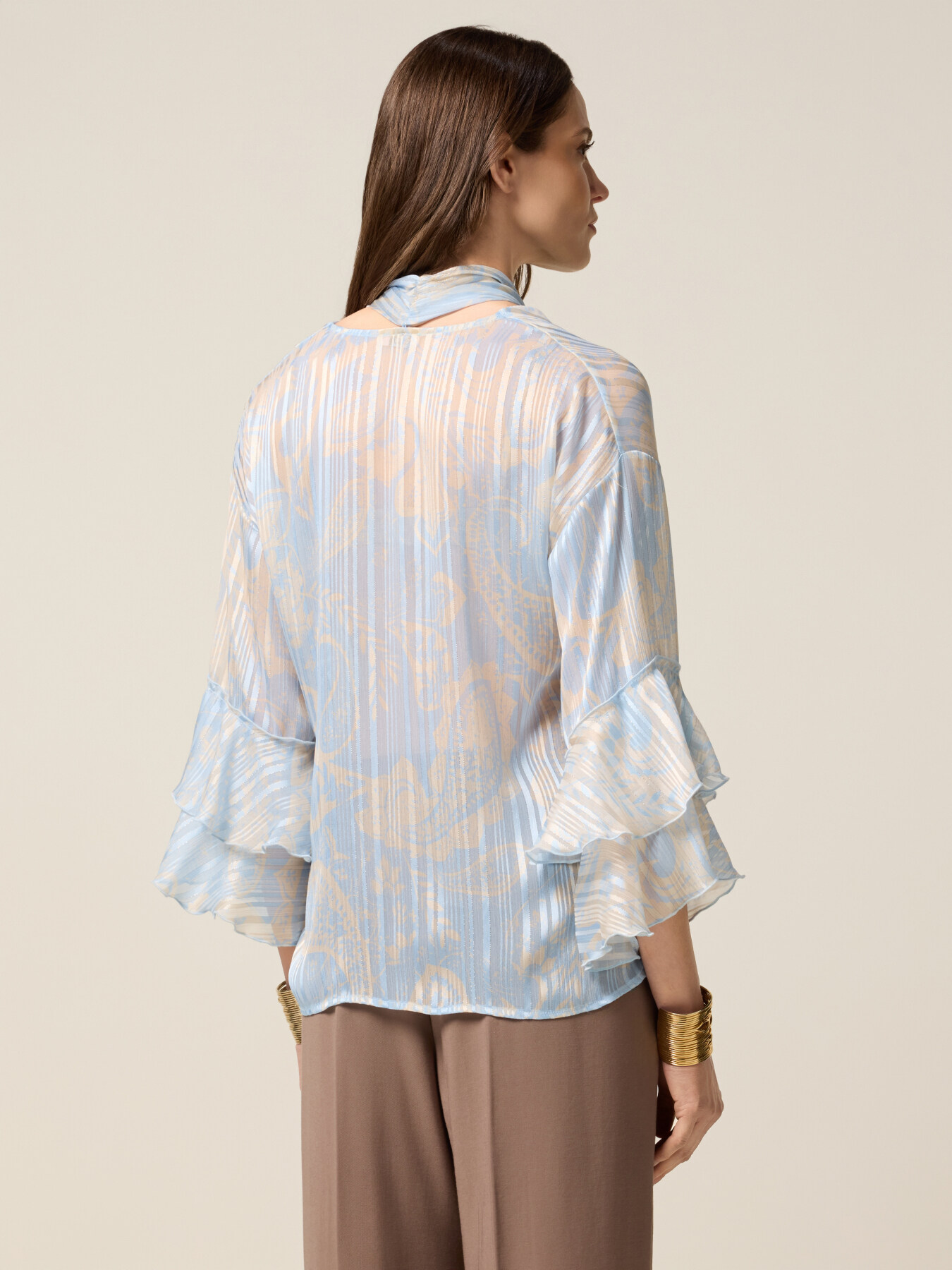 Georgette blouse with ruffle image number 1