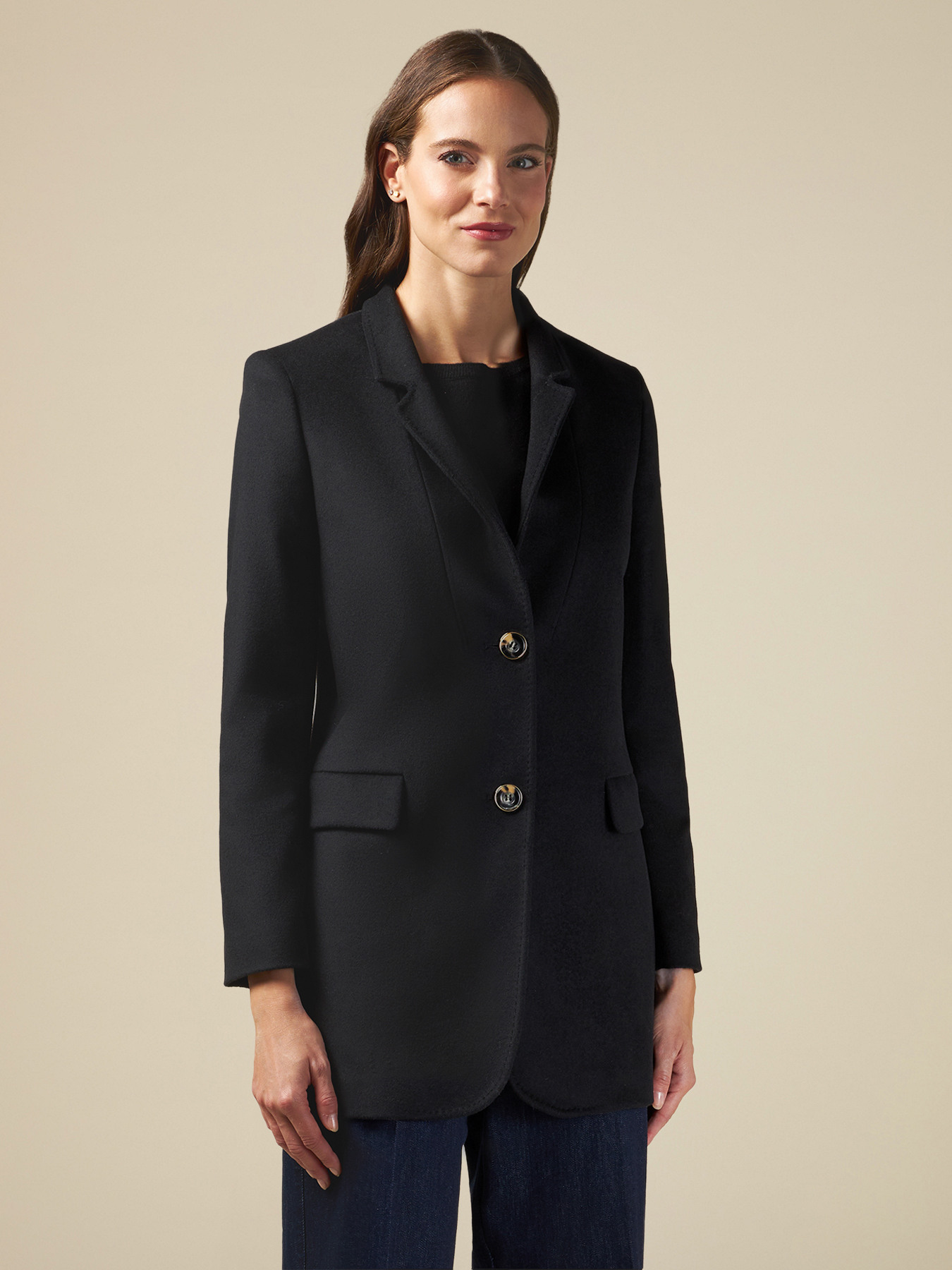 Manteau court en laine m&eacute;lang&eacute;e image number 0