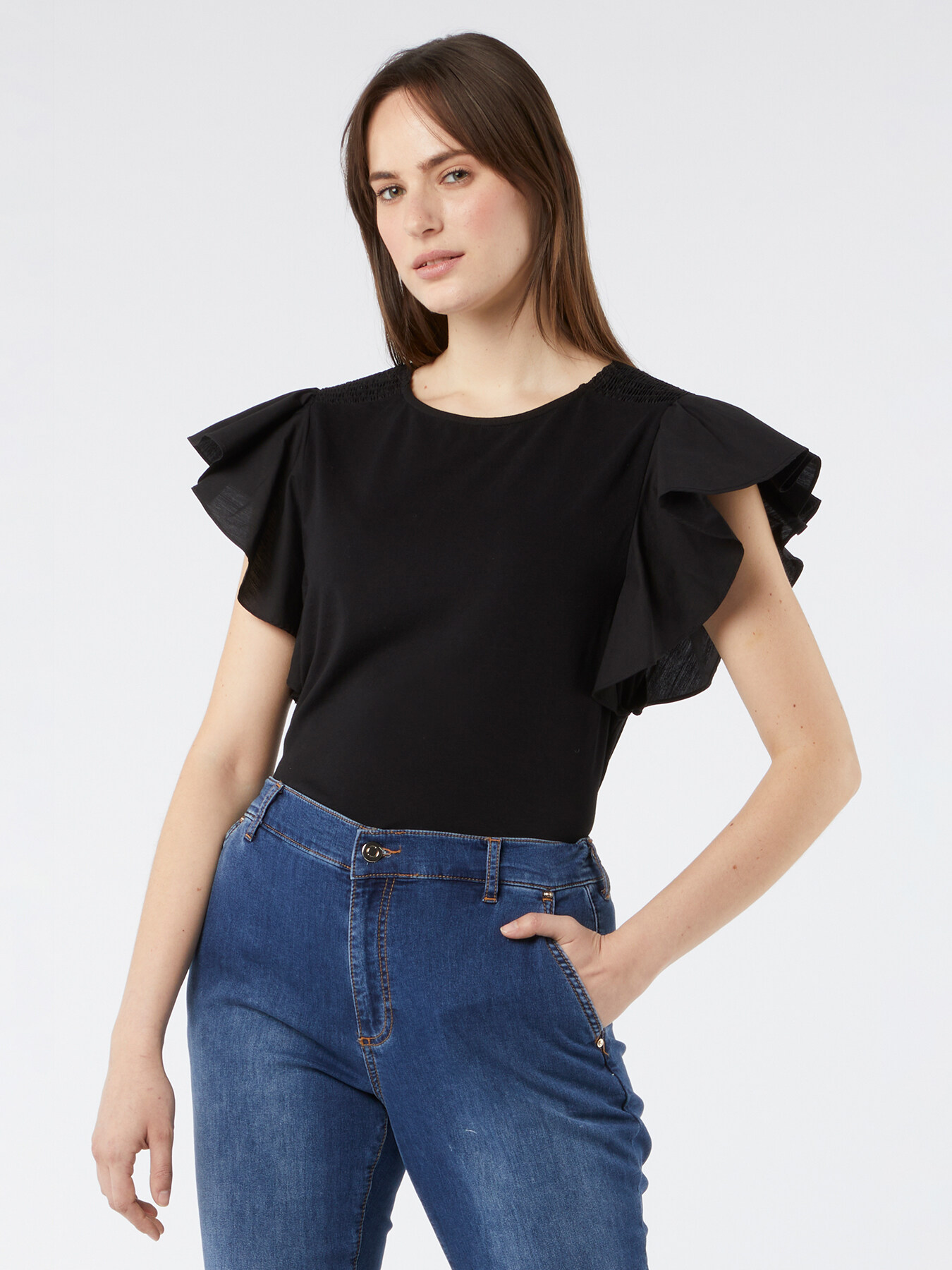 T-shirt con maniche ad aletta image number 0