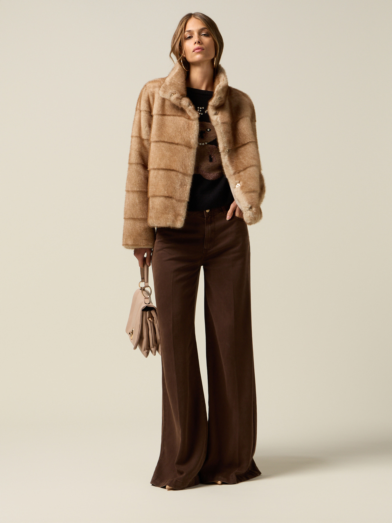 Short plush-effect jacket image number 3