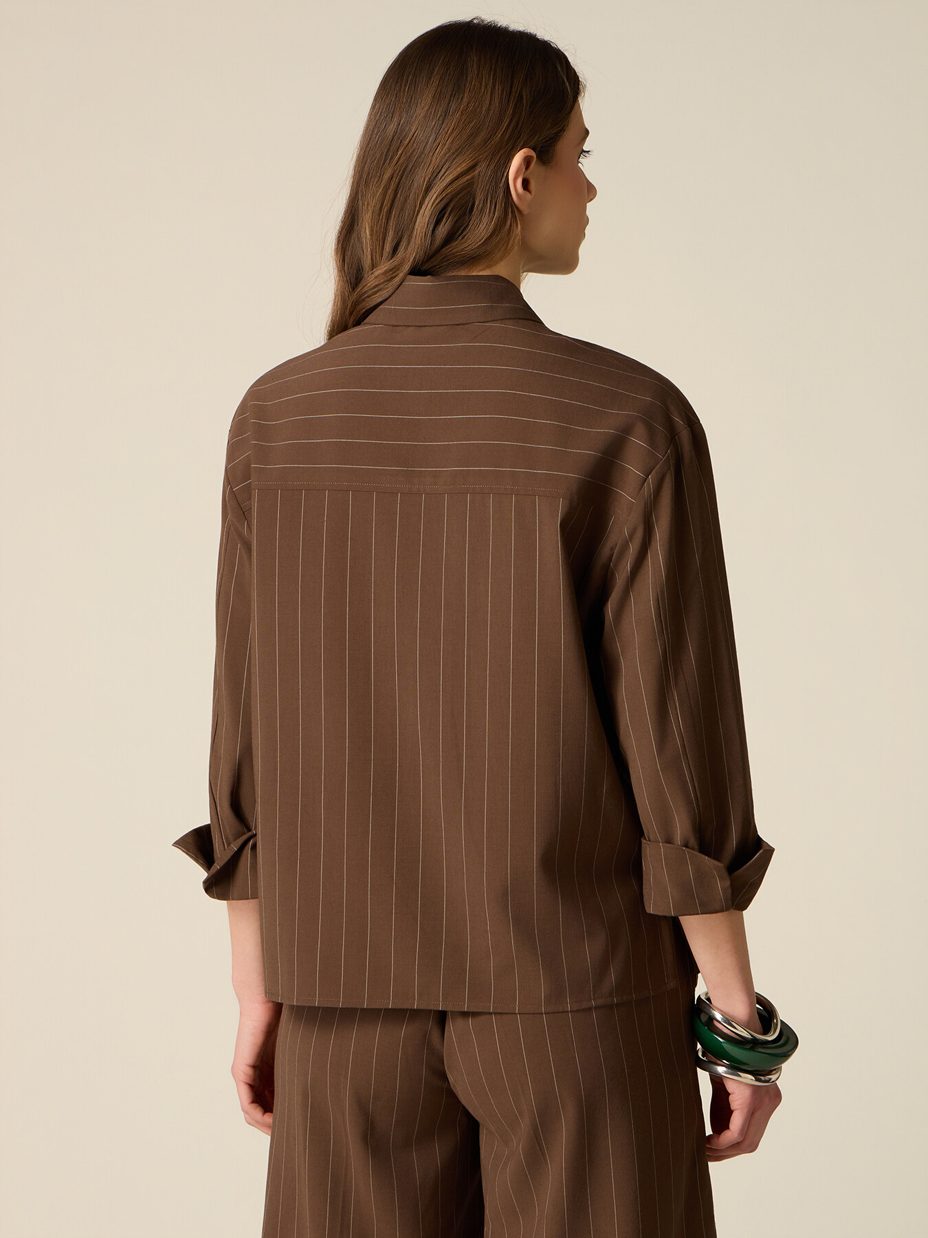 Chemise &agrave; rayures tennis en m&eacute;lange de lin image number 1