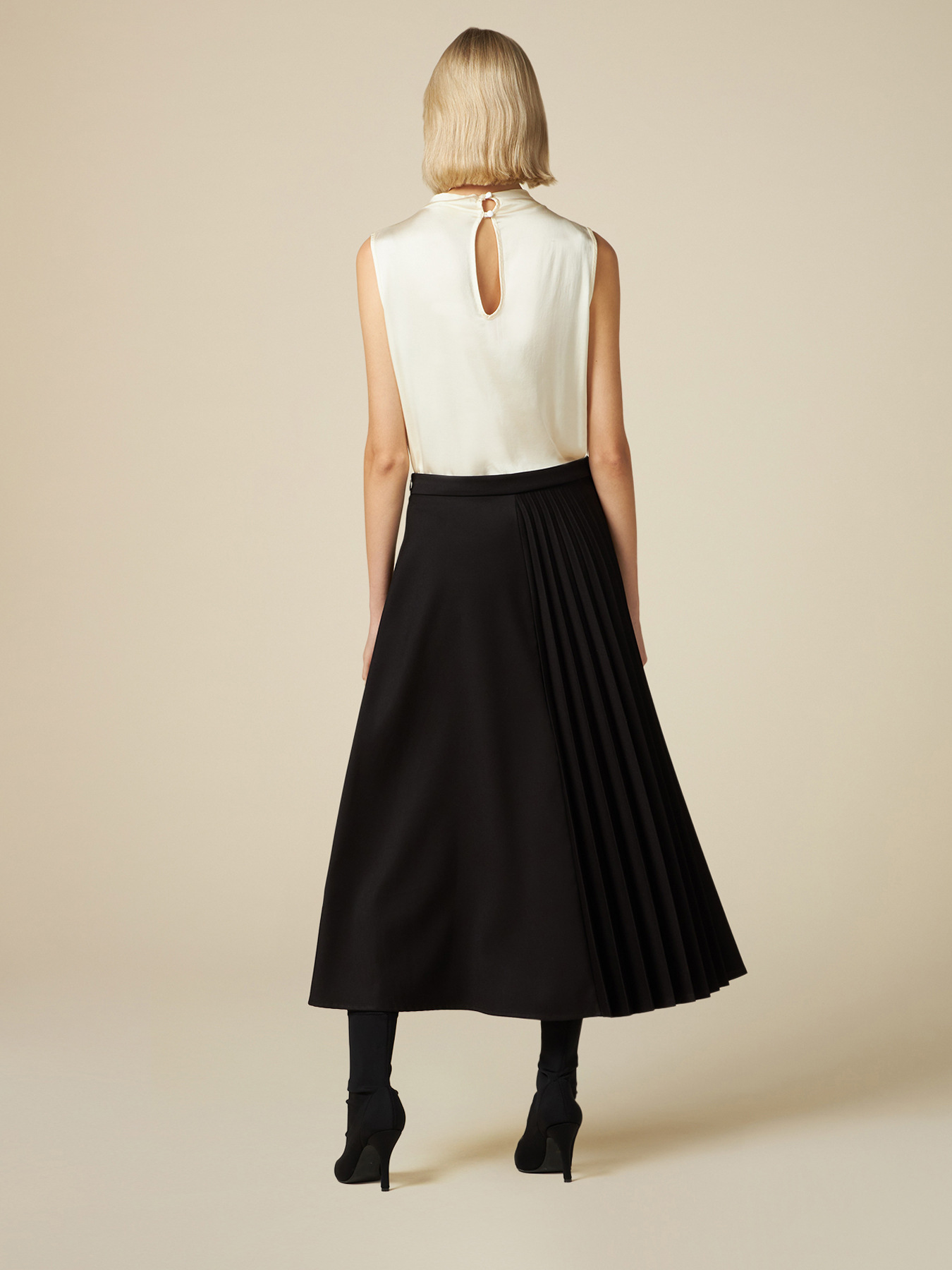 Falda midi de franela image number 1