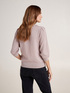 Lurex sweater with cable pattern detail image number 1