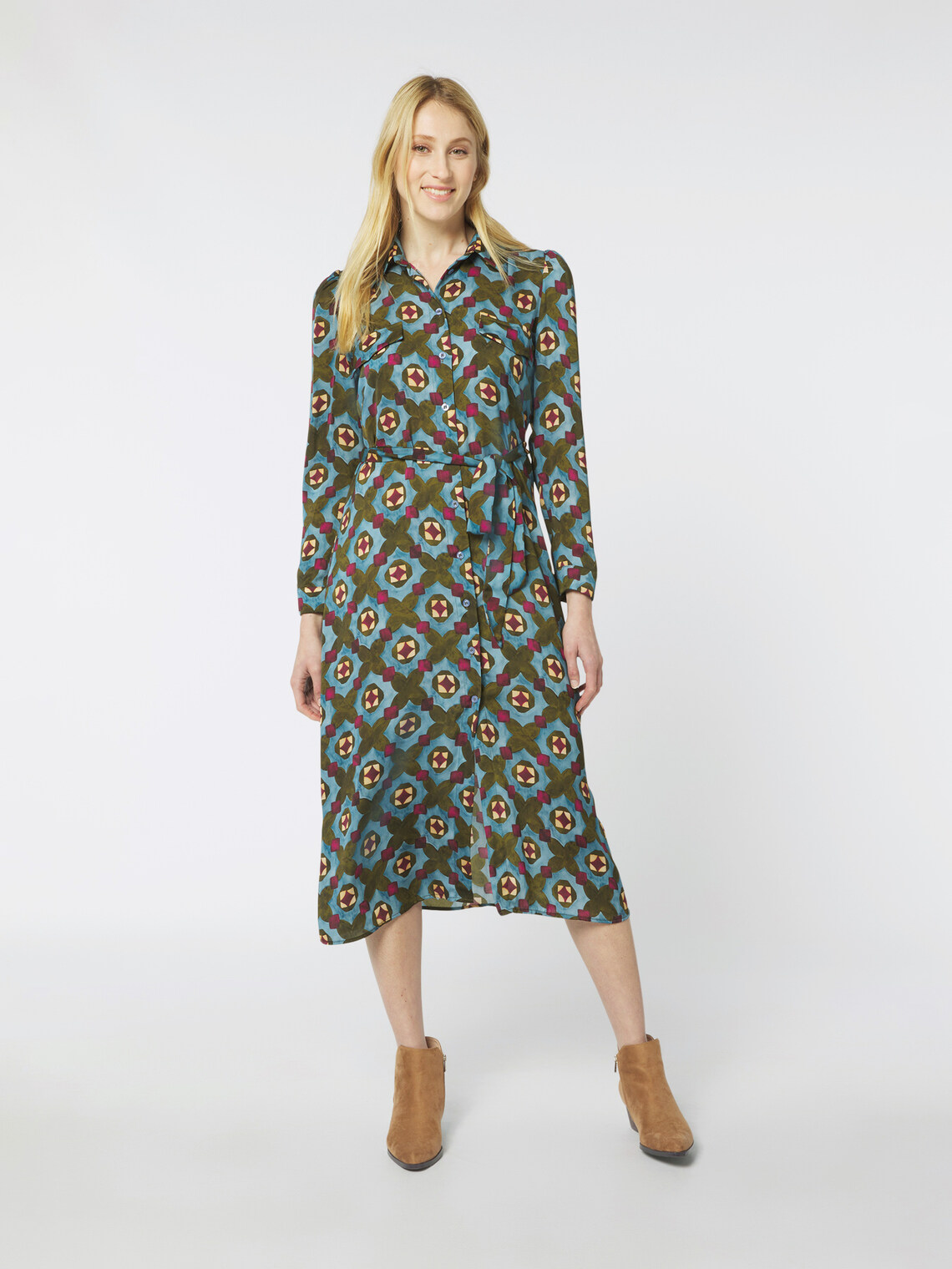 Vestito chemisier in raso - Oltre.com