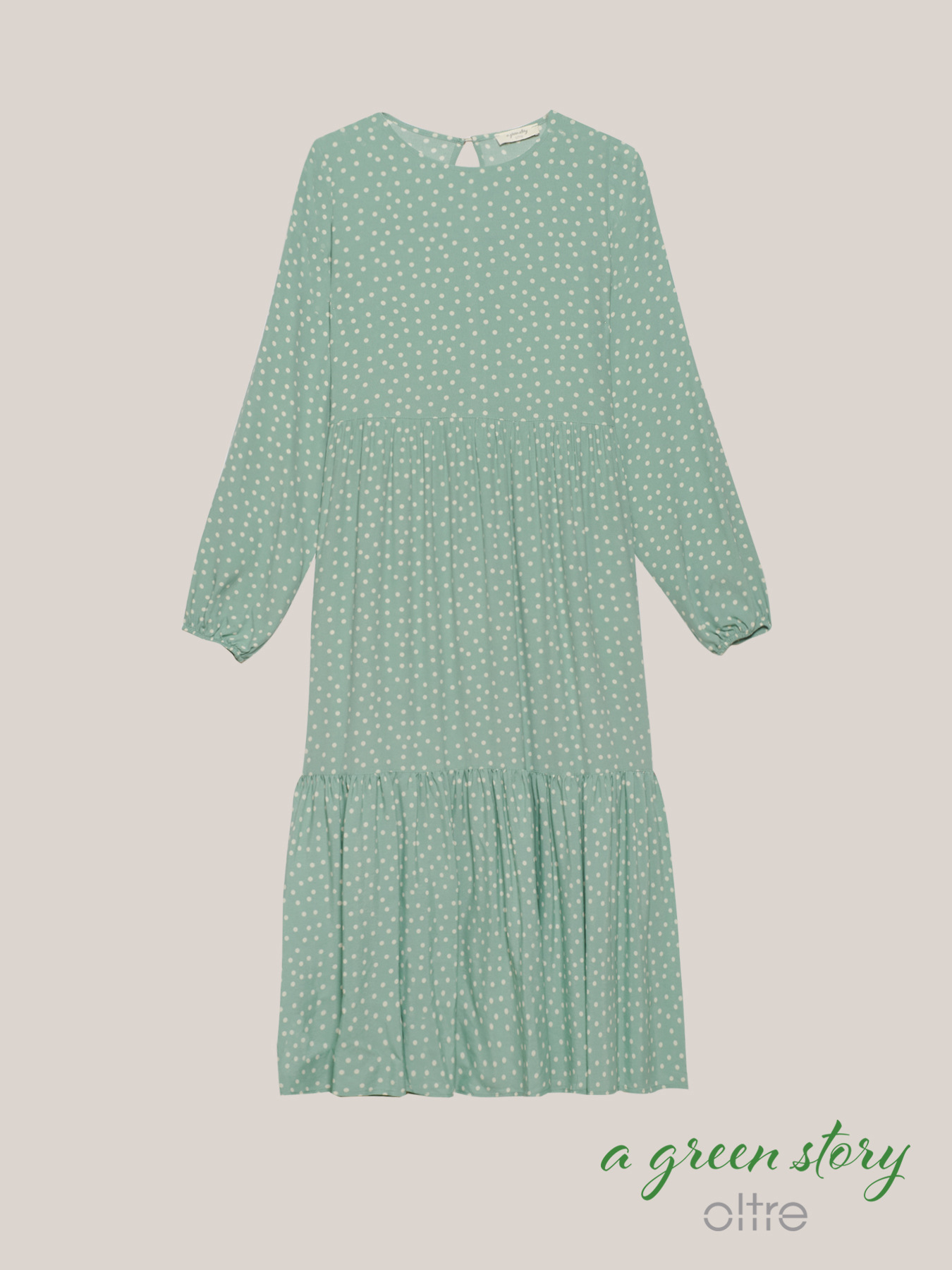 Vestito maniche lunghe a pois image number 3