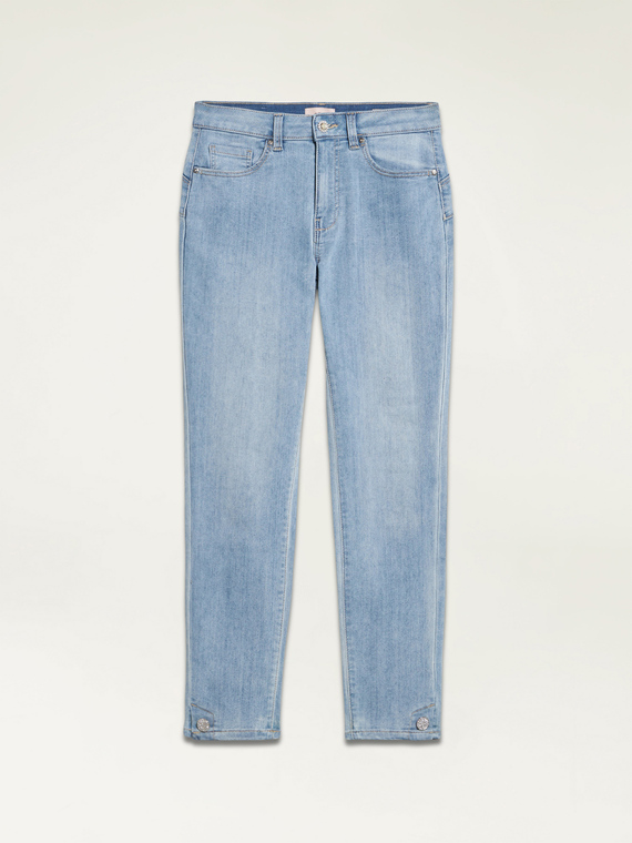Umweltfreundliche Skinny-Jeans mit Schmuckknöpfen