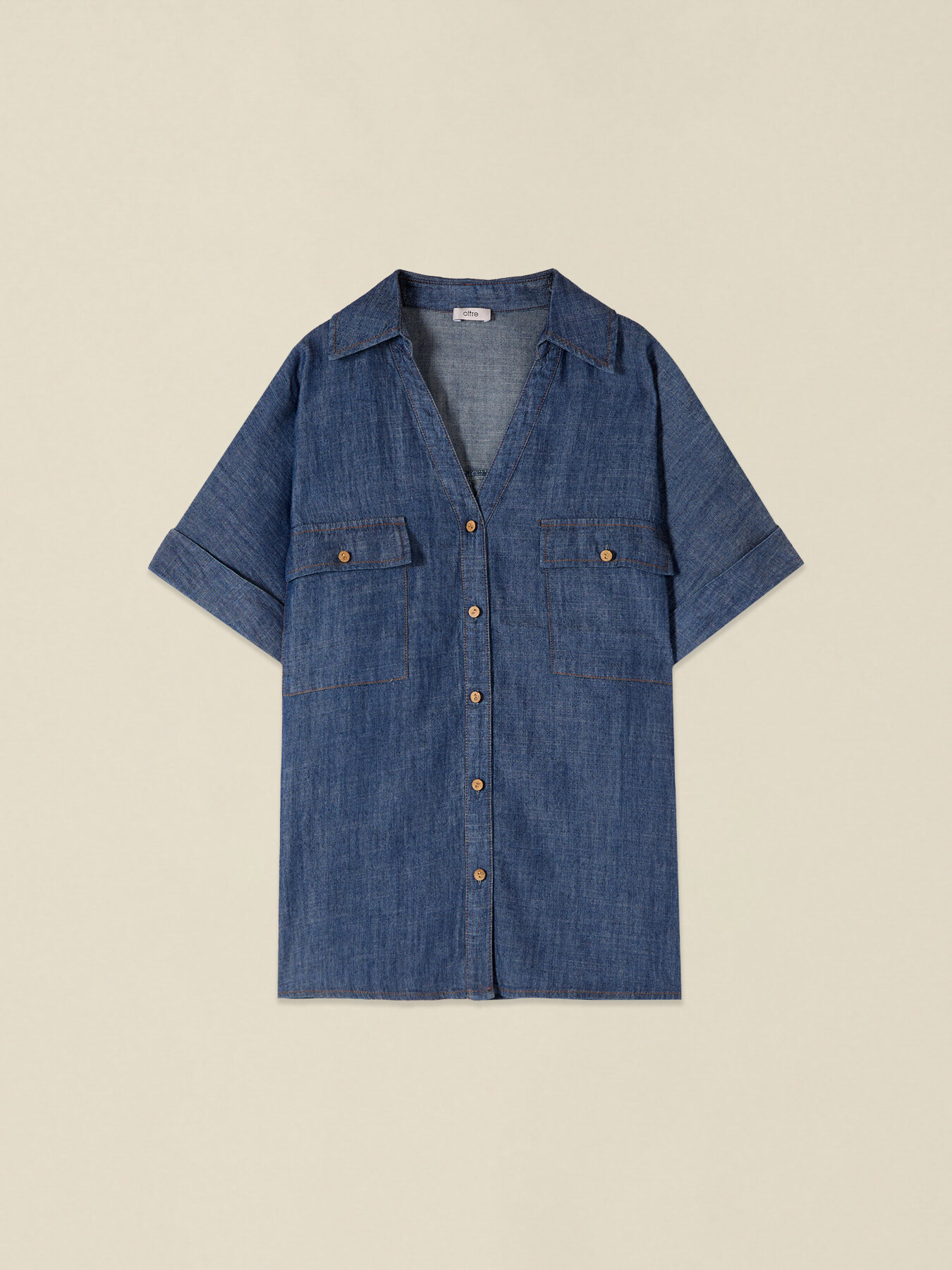 Cămașă oversized cu efect denim image number 3
