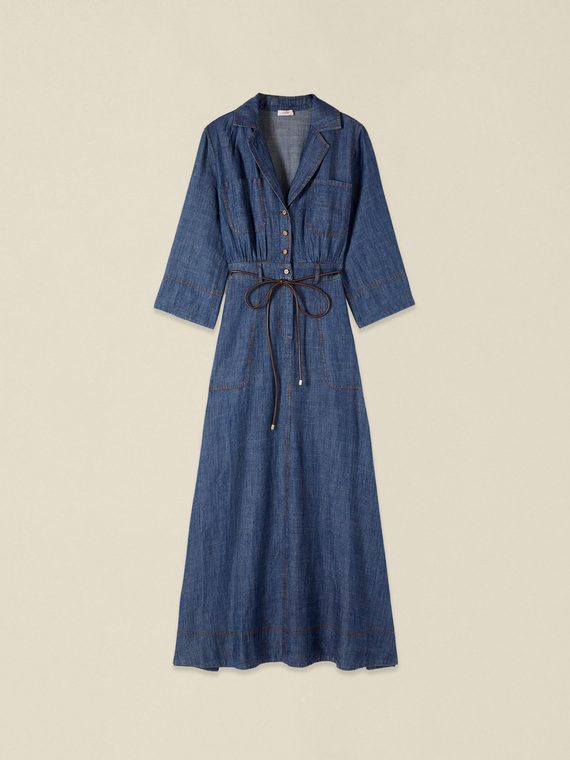 Rochie lungă cu efect denim