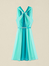 Flare dress in georgette with draping image number 3