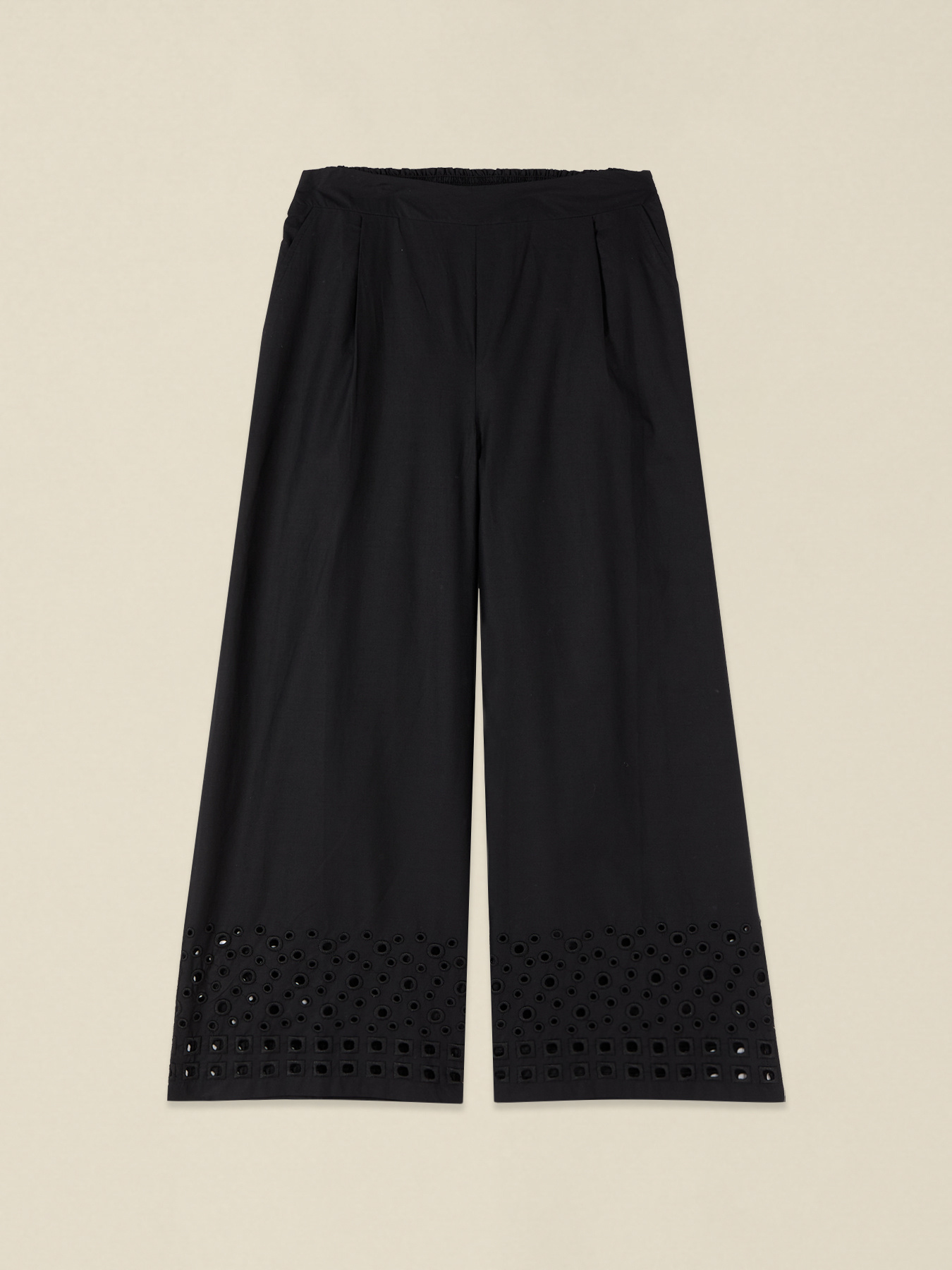 Cropped trousers with embroidery on the hem image number 4