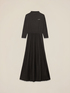 Viscose blend flare dress with brooch image number 3