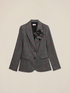 Blazer &agrave; carreaux avec broche image number 5