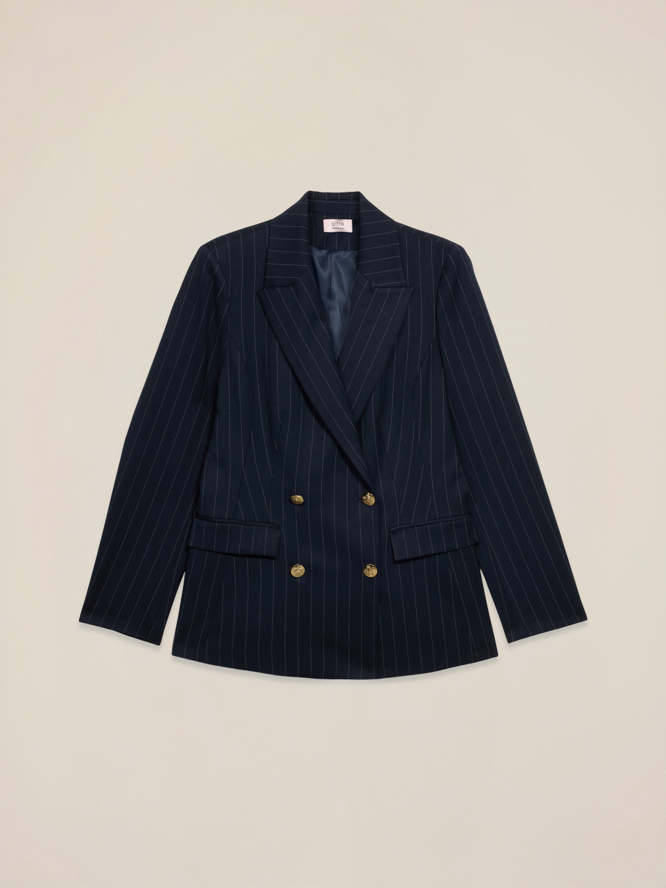 Double-breasted pinstripe blazer image number 4