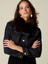 Denim jacket with faux shearling collar image number 2