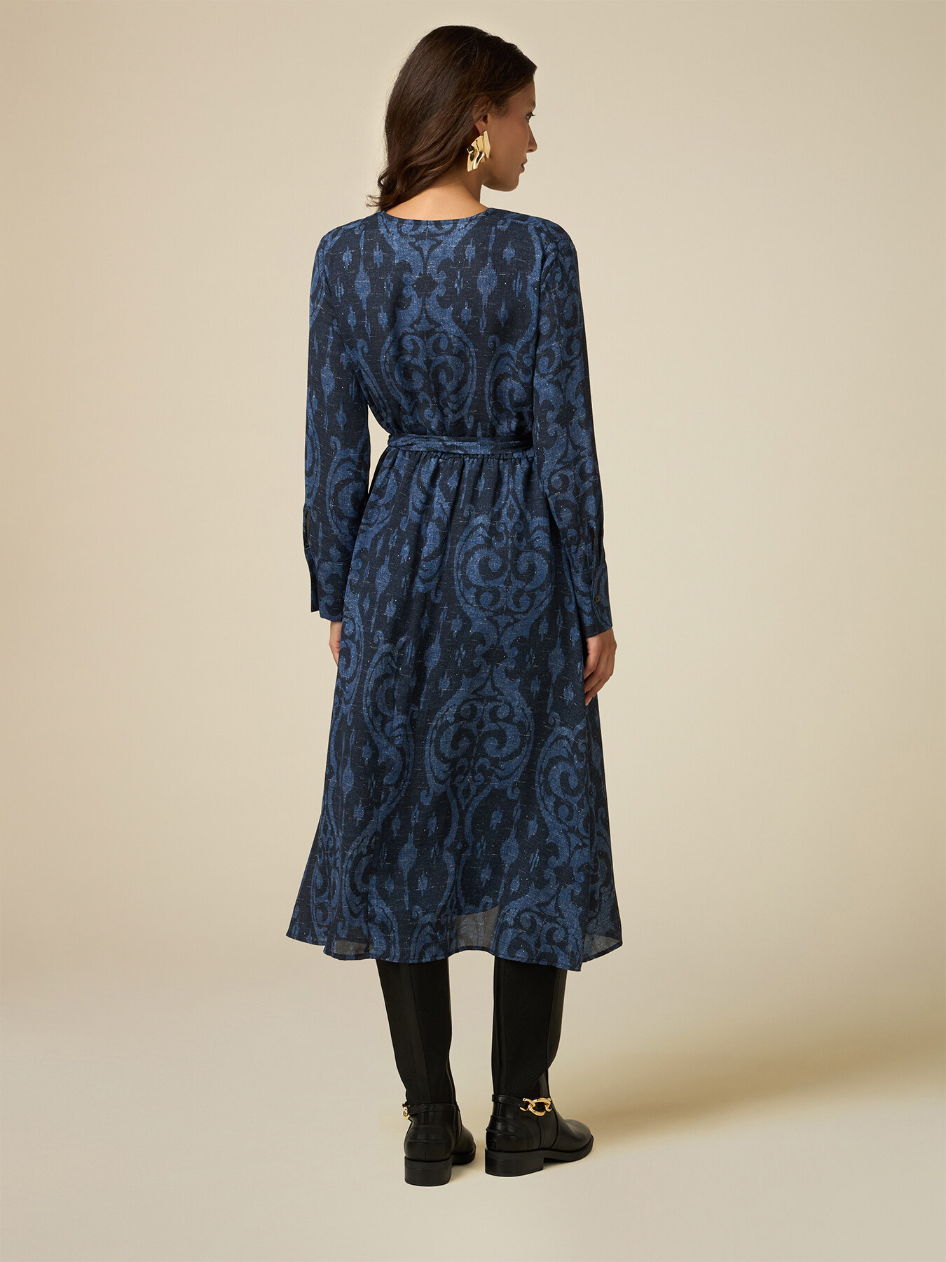 Patterned midi dress image number 1