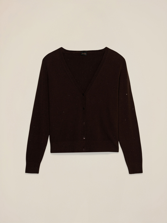 Cardigan with micro sequins