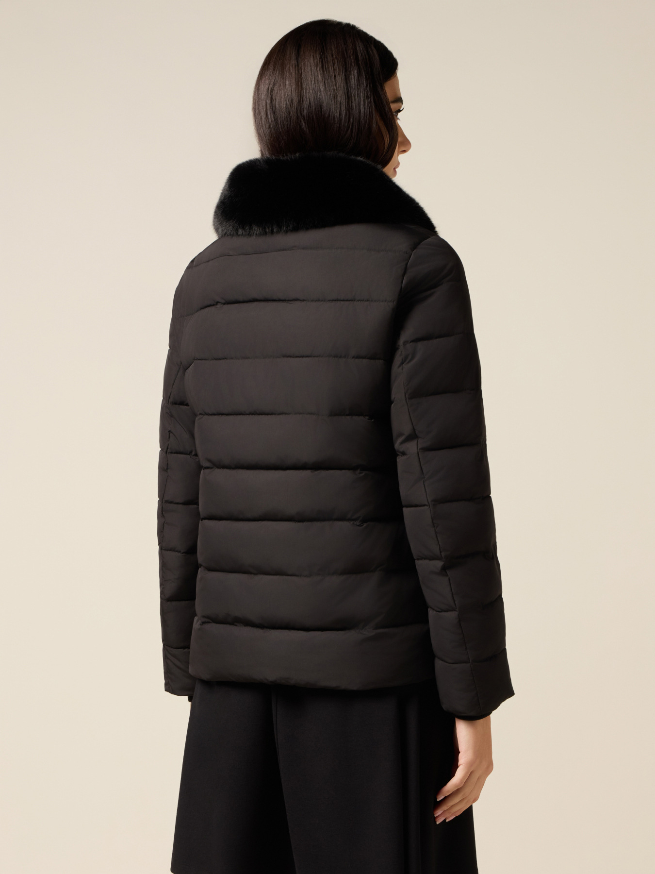 Down jacket with plush collar image number 1