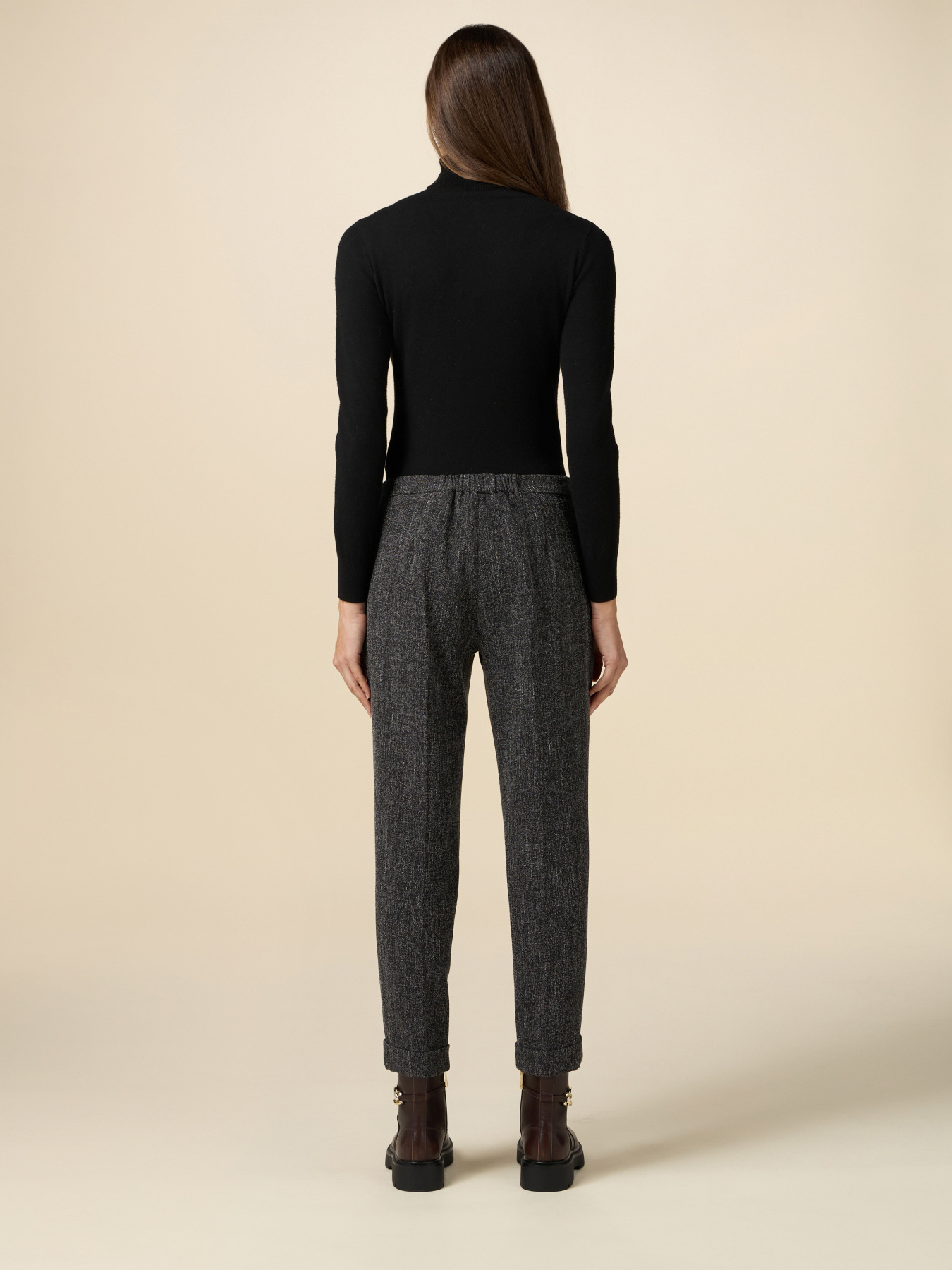 Regular viscose blend trousers image number 1