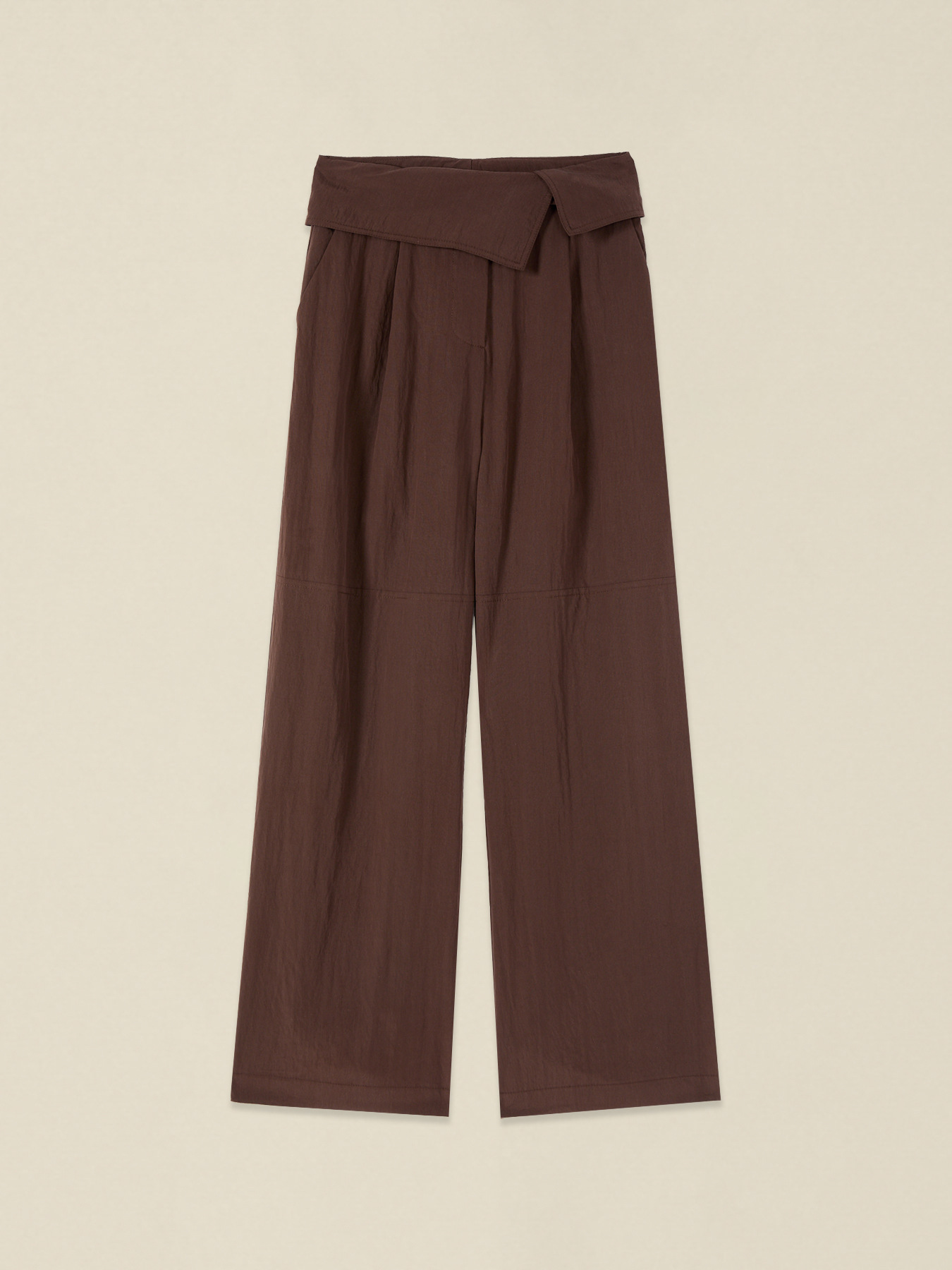 Palazzo pants with folded waistband image number 4