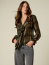 Viscose check blouse with ruffles image number 0