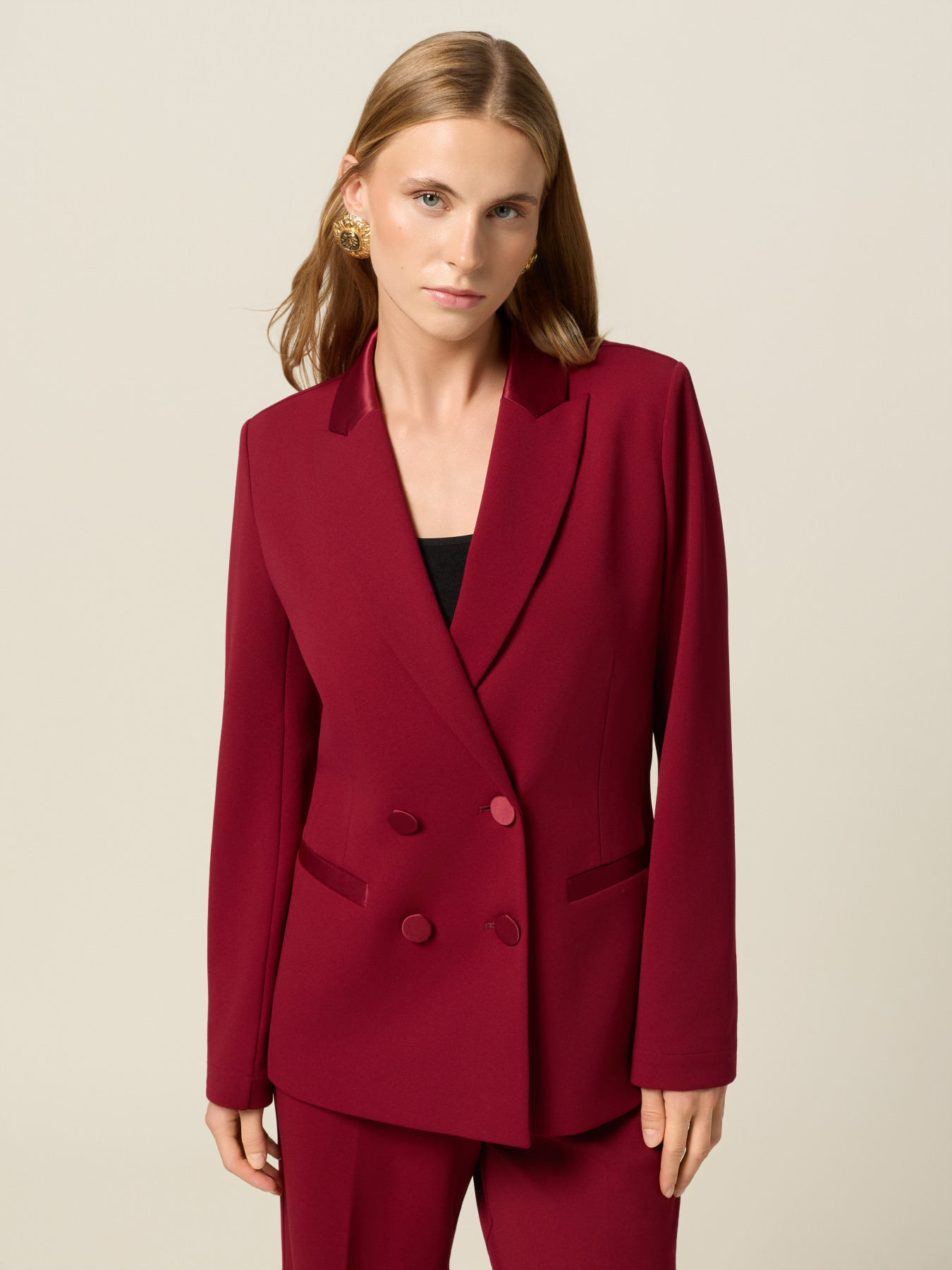 Blazer doppiopetto con bottoni foderati image number 0