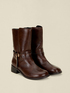Biker boots with strap and metal buckle image number 2