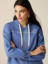 Sweatshirt with zip, hood and trim image number 2