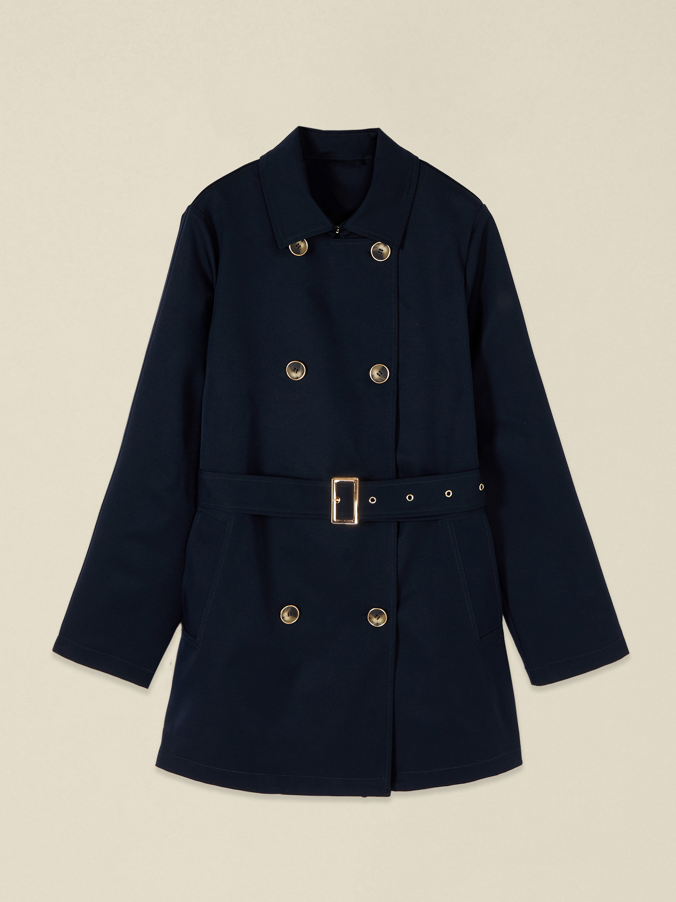Double-breasted midi trench coat image number 3