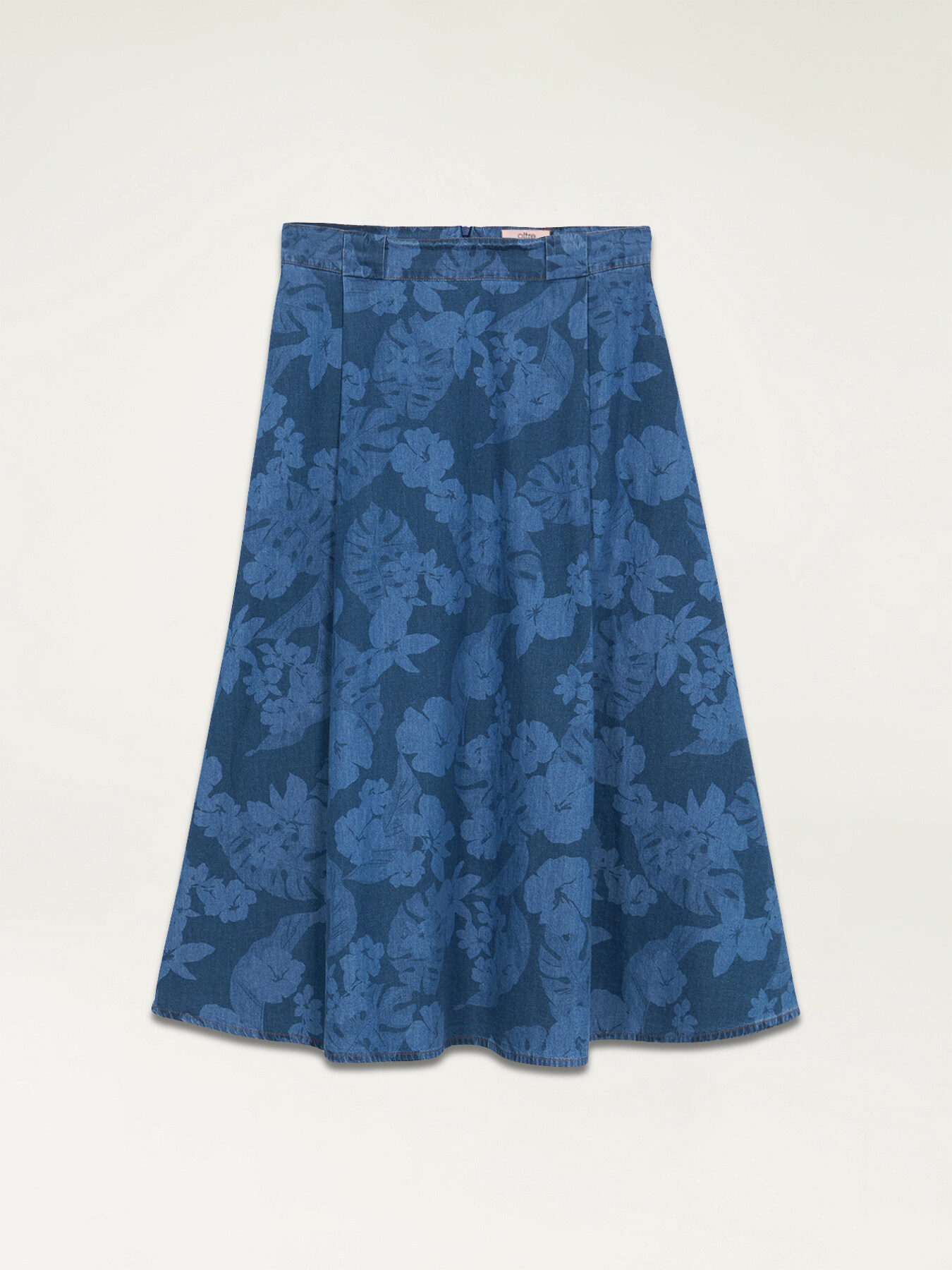 Gonna midi effetto denim fantasia image number 4