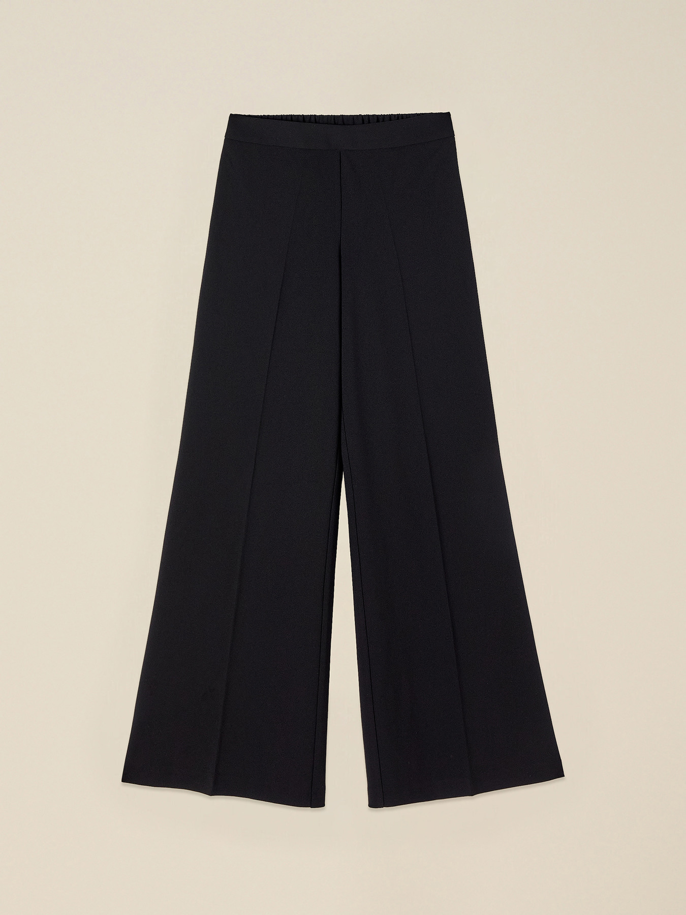 Wide-leg palazzo pants in crepe fabric image number 4