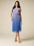 Pleated midi dress with belt image number 0